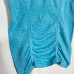 Athleta  Short Sleeve Gathered Workout Top in Blue Size Medium A3 Photo 5