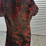New Qipao Cheongsam Dress Black Red Floral Size M Photo 8
