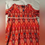 Caribbean Joe NWT  Multicolor Rayon Dress Cold Shoulder. V Neck. Sz: M. Photo 6