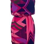 EXPRESS EX  Pink & Navy Abstract Strapless Mini Dress Small Photo 0