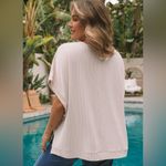 NEW Oversized Short Batwing Sleeve Ribbed Tunic Leng Top Size Small Photo 1
