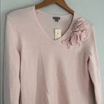 Ann Taylor NEW Angora Cashmere Blush Pink Sweater Rosettes Soft Girl Lambswool Photo 1