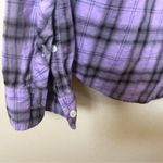 PINK - Victoria's Secret Victorias secret PINK purple plaid button up collared long-sleeve top Sz S EUC Photo 3