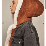 Free People Perry Shearling Hooded Denim Jacket Photo 5