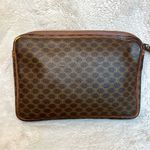 CELINE Brown Macadam Vintage Wristlet Clutch Pouch Photo 2