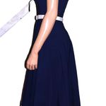 Pinup Couture Navy Blue White Rockabilly Halter Dress M Photo 3