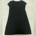 Talbots Black Tshirt style dress. Size Small Petit Gold accent buttons Photo 3