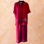 Vintage Napa Valley Cropped Pant Set Red Size S/M Photo 1
