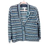 Nine West Y2K Sweater Wool Blend Sweater with Velvet Flower Blue Photo 0