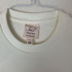 Cinq a Sept womens small white ribbed shirt short sleeve puff mini casual tee Photo 3