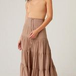 HYFVE  Tan Tiered Long Skirt Photo 0