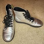 Dr. Martens  Air Wair Leyton Womens 6 Boots Leather Metallic Silver Photo 0
