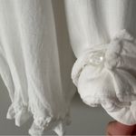 Koko + Mason White Cropped Wrap Top 3/4 sleeve snap v Photo 7