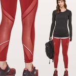 Lululemon 10/2018 $118 PRE OWNED Dark Red Run Smoothly Crop w/ Pockets 23” 4 Photo 2