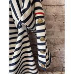 ZARA Long Sleeve Blue Stripe Nautical Shirt Gold Buttons Relaxed Size S Photo 1
