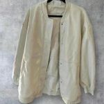 Anthropologie Maeve by ivory women's Oversized Faux Leather Bomber Jacket size L Photo 8