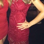 Missguided Red Lacey Party Mini Bodycon Dress Photo 5