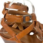 Style & Co . Sandals 3” Wedge Heel Strappy Open Toe Vegan Caramel Brown Size 7M Photo 4