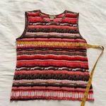 Y2K plisse Pink brown striped micro permanent pleat tank top Size M Photo 6