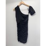 AQUA Mini Dress Size Medium Black Ruched One Shoulder Cocktail Party NWT Photo 5