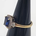Renaissance Jewelry Gold Plated Sterling Silver Lab Sapphire & Topaz Ring (7) Blue Photo 4