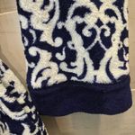 Ellen Tracy {S} Tracy Ellen Navy White Plush Tie Robe Photo 5