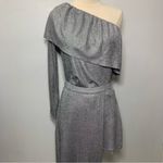 ZARA  2pcs one shoulder ruffle top with asymmetric skirt metallic thread size M Photo 2