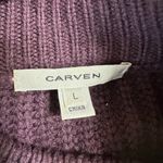 Carven Purple Twist Knit 100% Wool Sweater Women's Large Photo 4