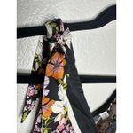 Joie NEW  Blouse Womens Medium Black Floral V Neck Tie Shoulder Smocked Hem Sexy Photo 2