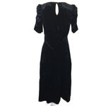 Who What Wear ruched puffed shirt sleeve tiered velvet midi dress black XS Photo 8
