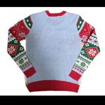 No Boundaries Womens Christmas Reindeer Sweater Size Small Blue Red Sequins Spirit Fringe Work Photo 2