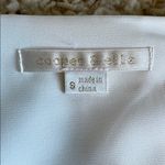 Cooper and Ella  White Lined V-Neck 3/4 Sleeve Split Back Blouse Top Small Photo 2