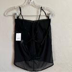 Auden NWT  Black Sheer Chemise Tank Top Photo 4