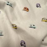 Lands' End Women 22 Plus Top Sleeveless Collared White Happy Camper Print RV Fun Photo 7