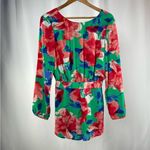 Lulus Sweetest Song Floral Print Backless Long Sleeve Romper in Green Size Med Photo 3