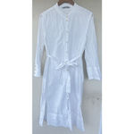 ZARA White Eyelet Embroidered Maxi Dress Large Belted Resort Coastal Vacation Photo 6