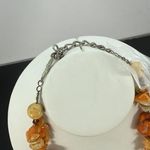 Trigg Leather Western Orange Stone Beaded Concho Necklace & Earrings Set Photo 4