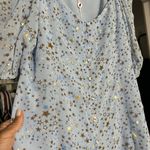 Buddy Love jennifer puff sleeve gold metallic star dress baby blue mini dress S Photo 10
