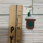 Handmade  Starbucks Frappe Pixel Perler Bead Earrings, Novelty Earrings Photo 4