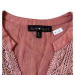 Derek Heart Pink Blush Bohemian Long Sleeve Top Women's Size Large | 48-62 Photo 3