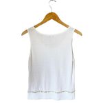 ESCADA SPORT Knit Tank White Sequins Trim Cotton Scoop Neck Sleeveless Medium Photo 2
