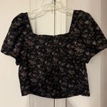 Madewell Hopewell Puff-Sleeve Crop Top in Blurred Ikat Photo 5