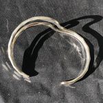 Designer Signed Handmade Sterling Silver Modernist Wavy Cuff Bracelet Photo 7