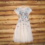 Mac Duggal  20510 Flutter Sleeve High Neck Embellished Floral Dress Photo 4