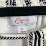 Candie's Dramatic Slit Lined Keyhole Halter Maxi Dress Black/White Stripe SZ XL Photo 3