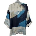 Soft Surroundings Ainsley Abstract Print Watercolor Blue Kimono Jacket One Size Photo 1