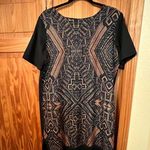Boohoo Black and Brown Geometric Pattern Dress Photo 1