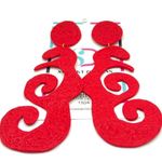 Swanky Designs Rajah Drop Earrings in Red NWT Photo 1