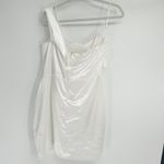 Lulus Womens Celebration Of Love White Satin One Shoulder Bodycon Mini Dress XL Photo 11