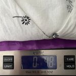 Angels Linen Blend Floral White Ruffle Hem Button Front Top Size Medium Photo 11